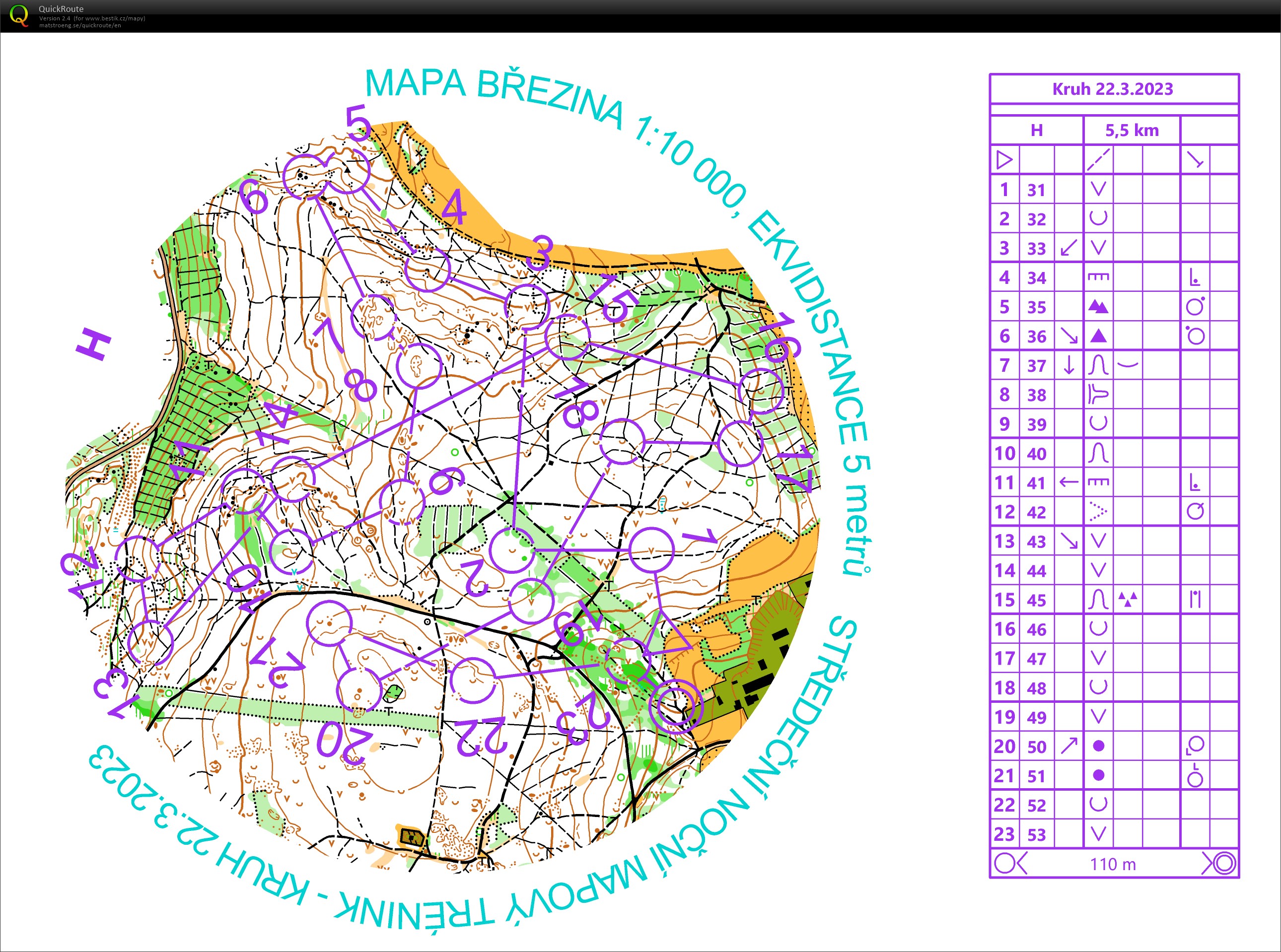 Březina // night-o (2023-03-22)